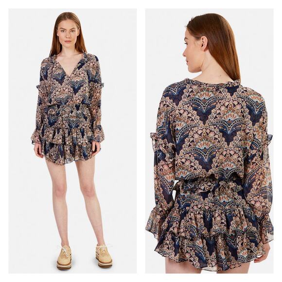 Misa Los Angeles Lolita Mini Dress In Resort Paisley Size M - Picture 3 of 16